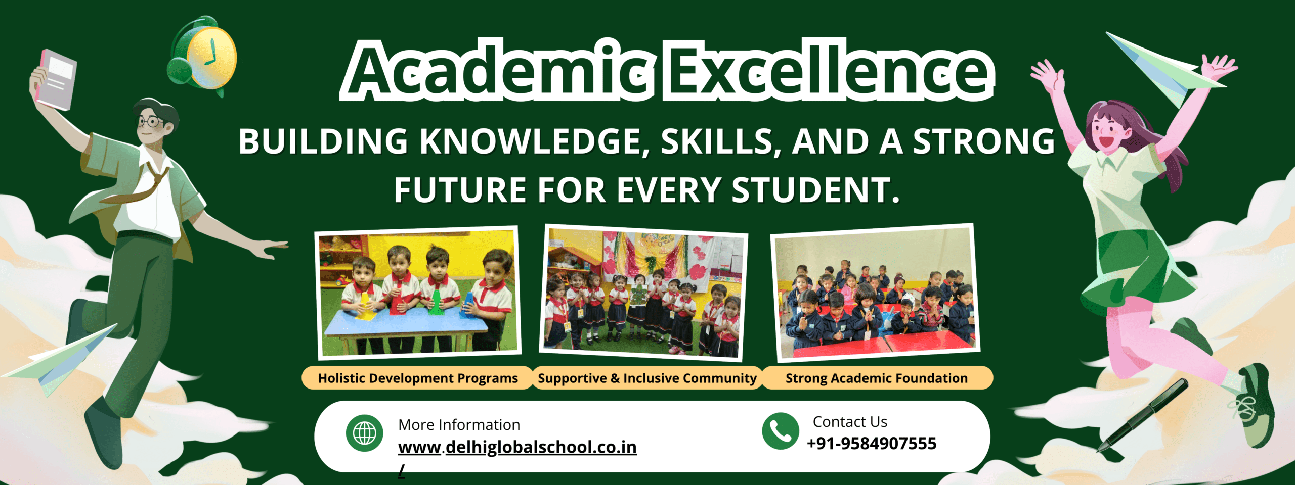 Blue And White Illustration School Admission Banner (3)