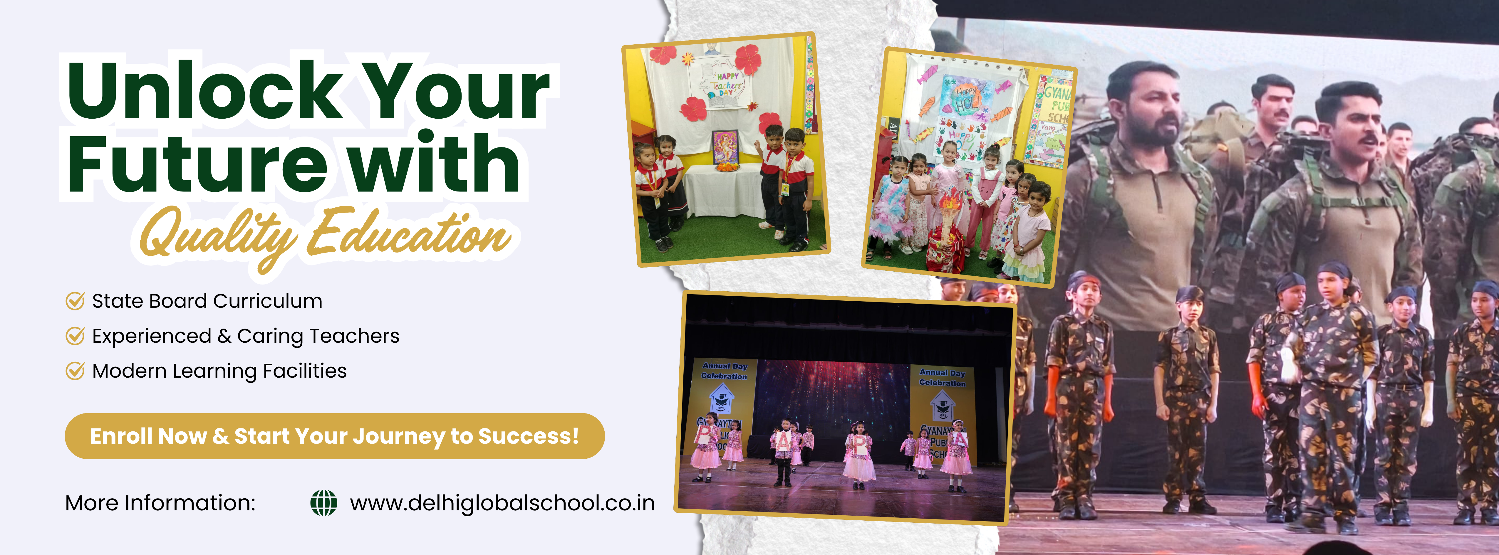 Green And Orange Modern School Admission Banner (1350 x 500 mm) (3)